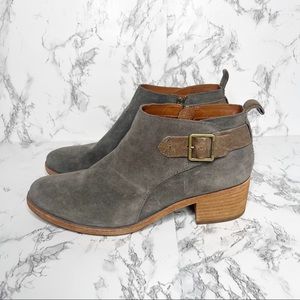 Kork-Ease Mesa Gray Leather Ankle Boots 10
